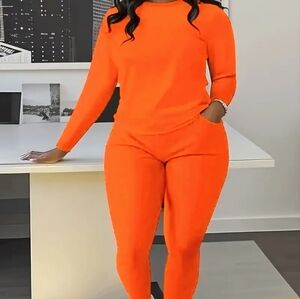 Vibrant Orange Two-Piece Set